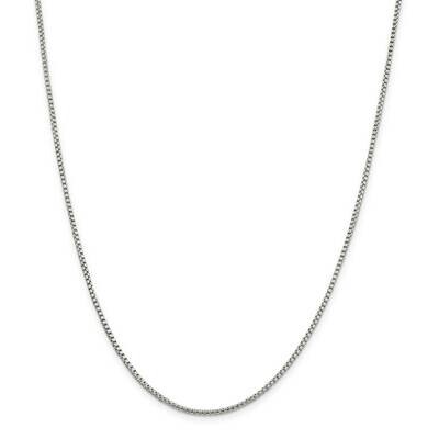 1.75mm Round Box Chain 36 Inch Sterling Silver QHX035-36, MPN: QHX035-36,