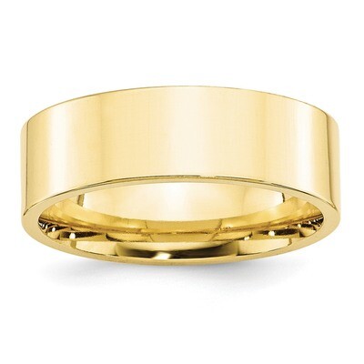 7mm Standard Flat Comfort Fit Band 10k Yellow Gold 1FLC070 Engravable, MPN: 1FLC070, 886774446158