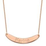 Polished Curved Arial Rounded Bar Necklace 14k Rose Gold Medium XNA1240R, MPN: XNA1240R,