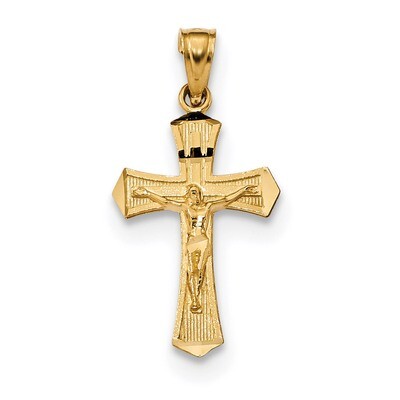 Crucifix Pendant 14k Gold Diamond-cut K6296, MPN: K6296, 886774013626