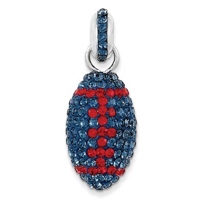 University of Mississippi Football Pendant Sterling Silver Swarovski Elements CP6051-55
