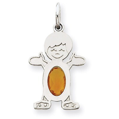 Boy 6x4 Oval Genuine Citrine-November 14k White Gold XCK55, MPN: XCK55, 883957295169