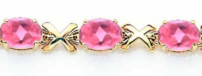 Pink Tourmaline bracelet 14k Gold 7x5mm Oval X962PT, MPN: X962PT, 883957078687