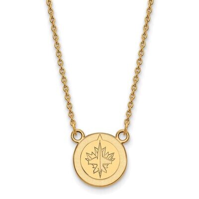 Winnipeg Jets Small Pendant with Chain Necklace 14k Yellow Gold 4Y013JTS-18, MPN: 4Y013JTS-18, 8867…