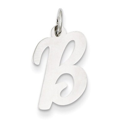 Medium Script Initial B Charm 14k White Gold YC661B, MPN: YC661B, 191101635021