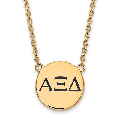 Alpha Xi Delta Small Enameled Pendant with 18 Inch Chain Gold-plated Silver GP017AXD-18, MPN: GP017…