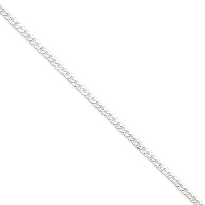 16 Inch 3.2mm Beveled Curb Chain Sterling Silver QFB080-16, MPN: QFB080-16, 883957941349