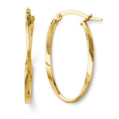 Leslie&#39;s Twisted Oval Hoop Earrings - 14k Gold HB-LE164, MPN: LE164, 883957021454