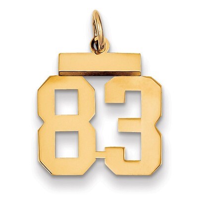 Number 83 Charm 14k Gold Small Polished LS83, MPN: LS83, 883957034102