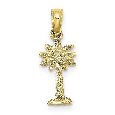 2-D Textured Mini Palmetto Palm Tree Charm 10k Gold 10K7663, MPN: 10K7663,