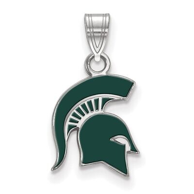 Michigan State University Small Enamel Pendant Sterling Silver SS059MIS, MPN: SS059MIS, 886774690384