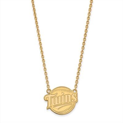 Minnesota Twins Large Pendant with Chain Necklace 14k Yellow Gold 4Y023TWN-18, MPN: 4Y023TWN-18, 88…