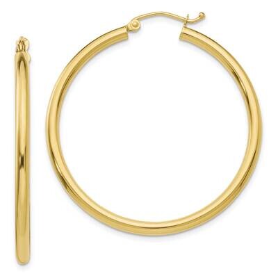 2.5mm Lightweight Tube Hoop Earrings 10k Gold Polished 10T925L, MPN: 10T925L, 191101566103