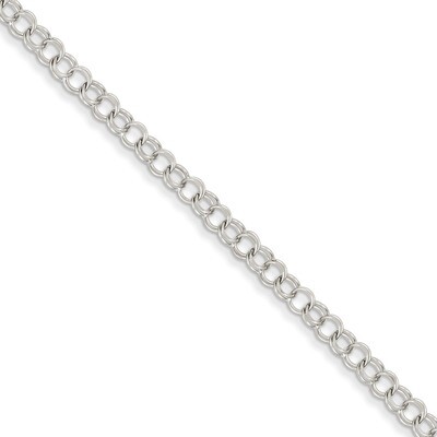 Double Link Charm Bracelet 8 Inch 14k White Gold WDO506-8, MPN: WDO506-8, 883957517421