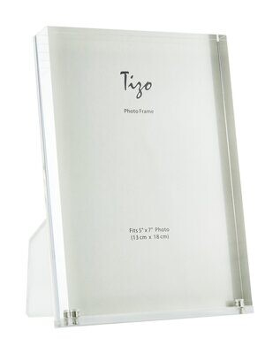 Tizo White Tick Glassy Picture Frame 5 x 7 Inch, MPN: HA158CL57,