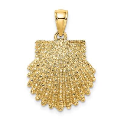 Beaded Scallop Shell Charm 14k Gold 2-D K7655, MPN: K7655, 637218012091