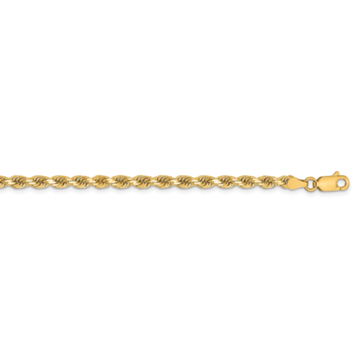 22 Inch 3.25mm Diamond Cut Rope Chain 14k Yellow Gold 024L-22, MPN: 024L-22, 883957725024