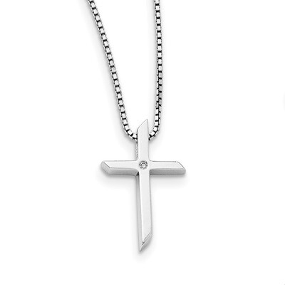 .01Ct. Diamond Cronecklace Sterling Silver QW260-18, MPN: QW260-18, 883957316475