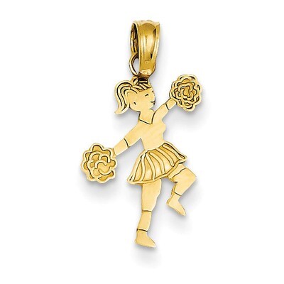 Cheerleader with Pom-Poms Pendant 14k Gold C3552, MPN: C3552, 637218020041