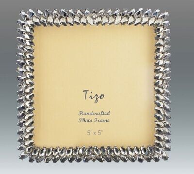 Tizo White Leaves 5 x 5 Inch Jeweltone Picture Frame, MPN: RS113055,