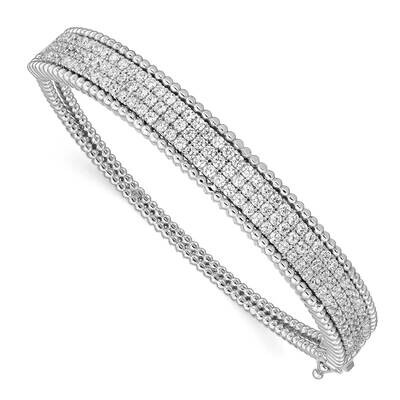 Cz Hinged Bangle Sterling Silver QB1345, MPN: QB1345, 883957822778