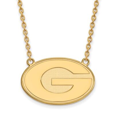 University of Georgia Large Pendant with Chain Necklace Gold-plated Silver GP016UGA-18, MPN: GP016U…
