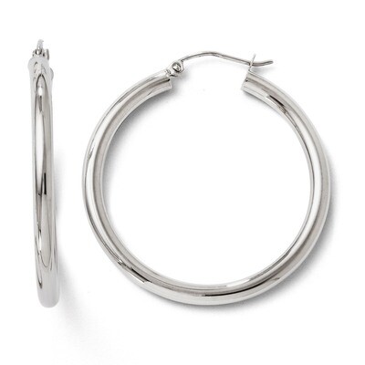 Leslie&#39;s Polished Hoop Earrings - 14k White Gold HB-21W, MPN: 21W, 883957021744