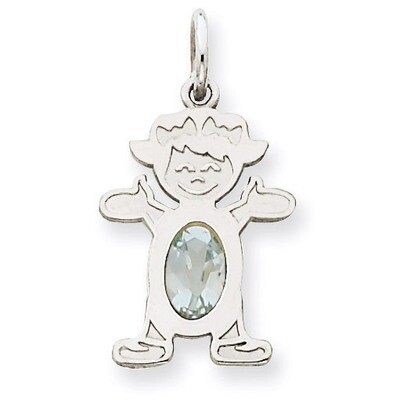 Girl 6x4 Oval Genuine Aquamarine-March 14k White Gold XCK38, MPN: XCK38, 883957294995