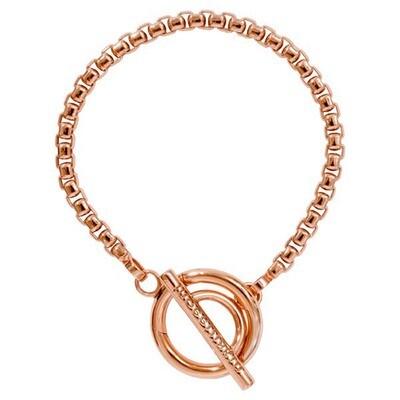 Nikki Lissoni Rose Gold-Plated Bracelet with  T-Bar Closure 17cm 6.7 inch B1010RG17, MPN: B1010RG17…