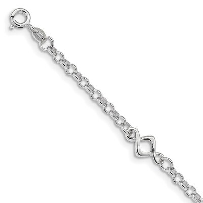 Fancy Bracelet 7.5 Inch Sterling Silver Rhodium-plated QG3889-7.5, MPN: QG3889-7.5, 196904164082