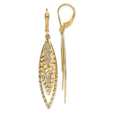 Leslie&#39;s Leverback Earrings 14k Gold Polished Diamond-cut HB-LE1944, MPN: LE1944, 191101737237