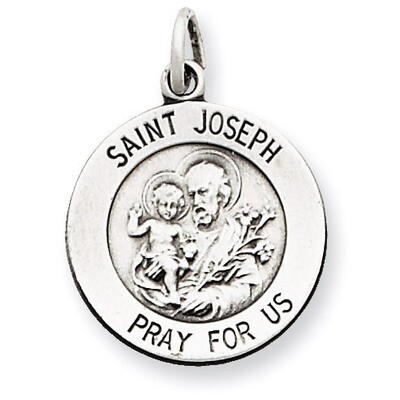 Saint Joseph Medal Antiqued Sterling Silver QC5684, MPN: QC5684, 191101183607