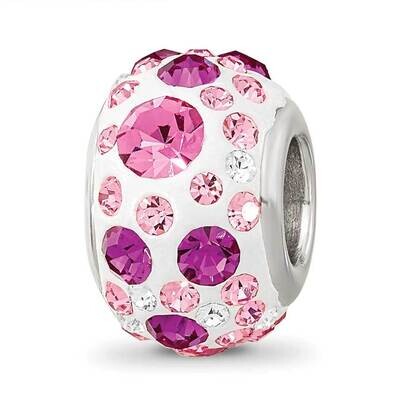 Pink Preciosa Crystal Bead Sterling Silver Rhodium-plated QRS4197, MPN: QRS4197,