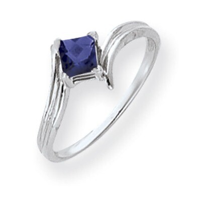 Sapphire Ring 14k white Gold 4mm Princess Cut Y4782S, MPN: Y4782S, 883957667409