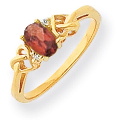 Garnet Diamond Ring 14k Gold 6x4mm Oval Y4690GA/A, MPN: Y4690GA/A, 883957582733