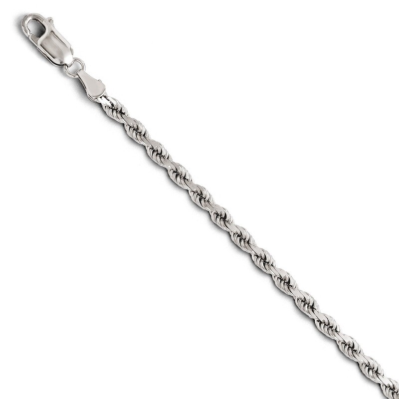 Leslie&#39;s 3.00mm Diamond- cut Rope Chain 7 Inch - 14k White Gold HB-7062-7, MPN: 7062-7, 886774545813
