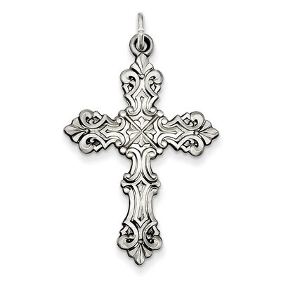Cross Pendant Antiqued Sterling Silver QC3359, MPN: QC3359, 191101181559