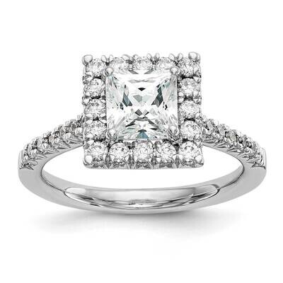 Square Halo Engagement Lab Grown Diamond Si1/Si2, G H I, Semi-Mount R 14k White Gold RM2061E-150-7W…