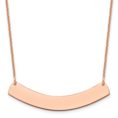 Polished Curved Blank Bar Necklace 14k Rose Gold Medium XNA1205R, MPN: XNA1205R,