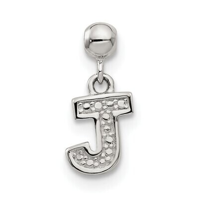 Letter J Charm Sterling Silver Dangle QMM190J, MPN: QMM190J,