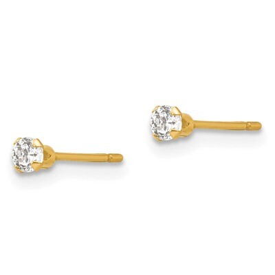 2.75mm Synthetic Diamond Post Earrings - 14k Gold SE277 by Madi K, MPN: SE277, 886774999432