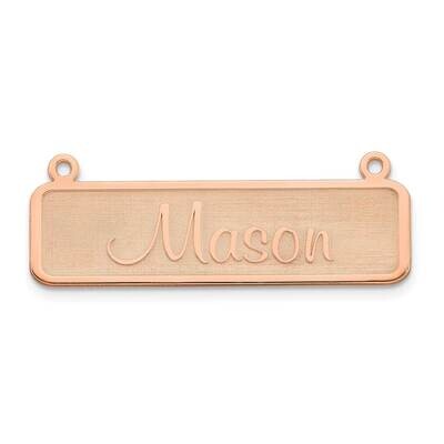 Satin Name Plate Bar Sterling Silver Rose-plated XNA82RP, MPN: XNA82RP,