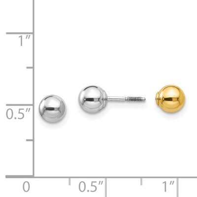Two-tone Reversible 5mm Ball Earrings - 14k Gold SE255 by Madi K, MPN: SE255, 27657566154