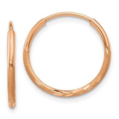 1.25mm Diamond-cut Endless Hoop Earring 14k Rose Gold XY1257, MPN: XY1257, 883957999500