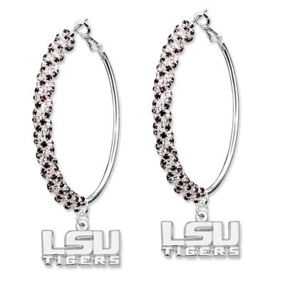 Louisiana Statte University Amped Logo Crystal Earrings LSU077ER-CR