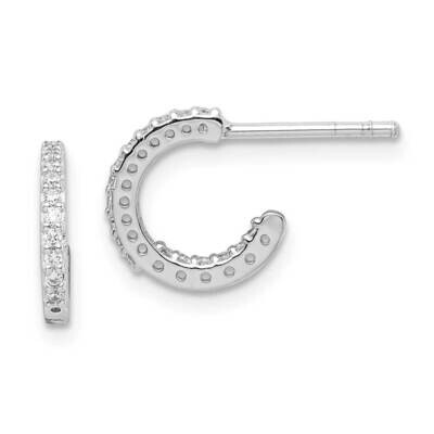 In &amp; Out CZ Diamond Hoop Earrings Sterling Silver Rhodium-plated QE14751, MPN: QE14751, 883957769011