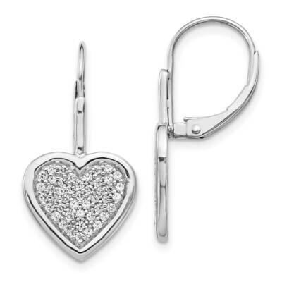 Fancy Heart Leverback Earrings 14k White Gold Diamond EM4014-050-WA, MPN: EM4014-050-WA, 8839572610…