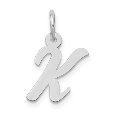Script Initial K Charm 10k White Gold Small 10YC659K, MPN: 10YC659K,