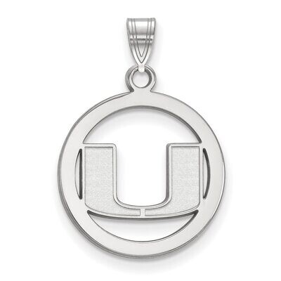 University of Miami Sm Pendant in Circle Sterling Silver SS033UMF, MPN: SS033UMF, 886774723730