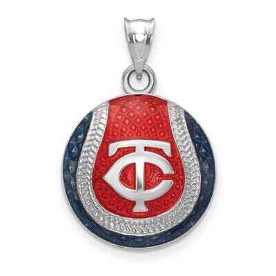 MLB Minnesota Twins Enameled Pendant Sterling Silver Rhodium-plated SS519TWN, MPN: SS519TWN, 634401…